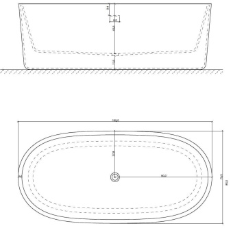 ВАННА КАМЕННАЯ EX.T PLATEAU 160X75 СМ (EXVAPLAT)