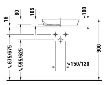 РАКОВИНА 55Х40 СМ DURAVIT CAPE COD, БЕЛЫЙ (2347550000)