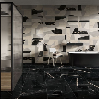 FIORANESE SOUND OF MARBLES NERO FONDO LR M4717LR 74X148X1