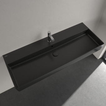 РАКОВИНА ПОДВЕСНАЯ 120Х47 VILLEROY&BOCH MEMENTO 2.0, EBONY (4A22C5S5)