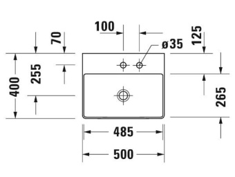 РАКОВИНА 50Х40 СМ DURAVIT DURASQUARE, БЕЛЫЙ (2356500071)