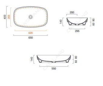 КЕРАМИЧЕСКАЯ РАКОВИНА 65 СМ CATALANO GREEN LUX, ГОЛУБАЯ (165AGRLXAS)