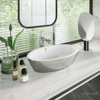 КЕРАМИЧЕСКАЯ РАКОВИНА 70 СМ CATALANO GOLD&SILVER, SILVER/WHITE (170VLNBA)