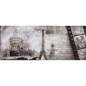 CERAMIKA KONSKIE POSTCARD GREY 3 INSERTO 20x50 ДЕКОР