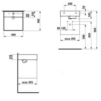 КЕРАМИЧЕСКАЯ РАКОВИНА 46 СМ LAUFEN KARTELL, БЕЛЫЙ МАТОВЫЙ (H8153317571111)