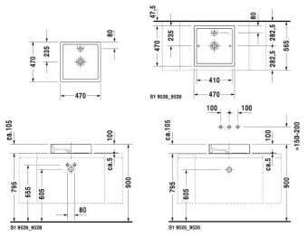 КЕРАМИЧЕСКАЯ РАКОВИНА 47 СМ DURAVIT STARCK 1 (0387470027)