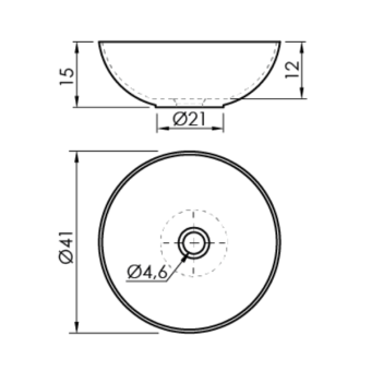 РАКОВИНА НАКЛАДНАЯ d41 CM SANYCCES PADOVA, ЧЕРНЫЙ МАТОВЫЙ (LV503D4115BM)
