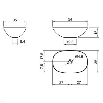 РАКОВИНА НАКЛАДНАЯ 54 СМ ANTONIO LUPI VELO, БЕЛЫЙ (VELO54 BIANCO)