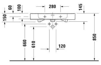 РАКОВИНА 80Х48 СМ DURAVIT SOLEIL BY STARCK, БЕЛЫЙ (2377800000)
