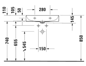 РАКОВИНА 60Х40 СМ DURAVIT DURASQUARE, БЕЛЫЙ (2356600041)