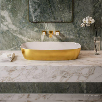 КЕРАМИЧЕСКАЯ РАКОВИНА 80 СМ CATALANO GOLD&SILVER, GOLD/WHITE (180APGRLXBO)