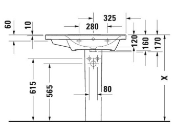 РАКОВИНА 80Х48СМ АСИММЕТРИЧНАЯ DURAVIT D-NEO, БЕЛЫЙ (2370800000)
