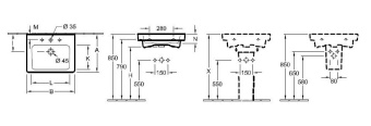 РАКОВИНА 60Х47 VILLEROY&BOCH SUBWAY 2.0, PERGAMON (711360R3)