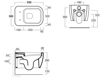 ПОДВЕСНОЙ БЕЗОБОДКОВЫЙ УНИТАЗ SIMAS HENGES (HE18/F85)