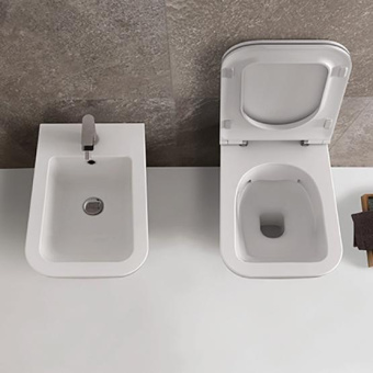 ПОДВЕСНОЙ БЕЗОБОДКОВЫЙ УНИТАЗ GLOBO STONE, БЕЛЫЙ (STS05BI)