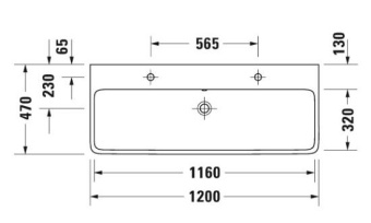 РАКОВИНА 120Х47 СМ DURAVIT QATEGO, БЕЛЫЙ (2382120024)