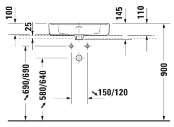 РАКОВИНА 56Х43,5 СМ DURAVIT SOLEIL BY STARCK, БЕЛЫЙ (2378560027)