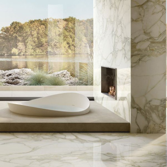 FIANDRE MARMI MAXIMUM CALACATTA DORATO LUCIDATO MML25961515 150X150X0,6