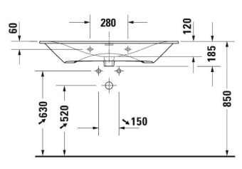 РАКОВИНА 103Х49 СМ DURAVIT VIU, БЕЛЫЙ (2344100000)