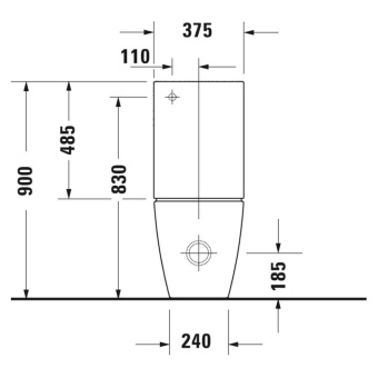 УНИТАЗ-КОМПАКТ DURAVIT RIMLESS VIU, БЕЛЫЙ HYGIENEGLAZE (2191092000)
