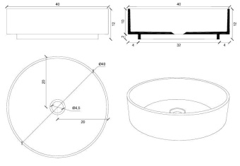 РАКОВИНА НАКЛАДНАЯ EX.T ROUND (EXROUND)