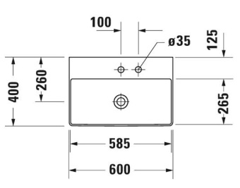 РАКОВИНА 60Х40 СМ DURAVIT DURASQUARE, БЕЛЫЙ (2356600041)