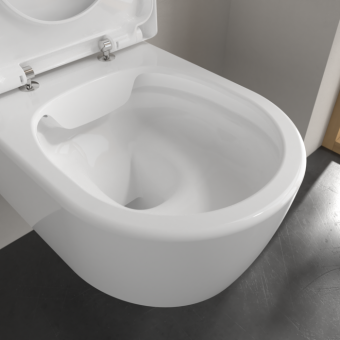 ПОДВЕСНОЙ БЕЗОБОДКОВЫЙ УНИТАЗ VILLEROY&BOCH AVENTO, WHITE ALPIN CERAMICPLUS (5656HRR1)