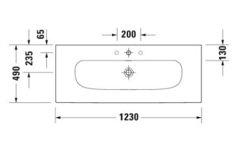 РАКОВИНА 123Х49 СМ DURAVIT VIU, БЕЛЫЙ (2344120000)