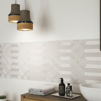 PORCELANITE DOS 9523 BLANCO RELIEVE PYRAMID RECT 30Х90