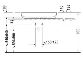 РАКОВИНА 80Х40 СМ DURAVIT LUV, БЕЛЫЙ МАТОВЫЙ (0379802600)