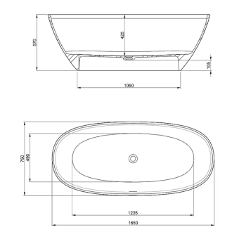ВАННА КАМЕННАЯ ROCA ARIANE 165Х75 СМ, БЕЛАЯ (A248470000)