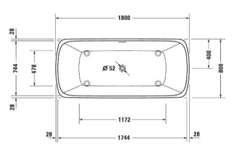 ВАННА КАМЕННАЯ DURAVIT QATEGO 180Х80 СМ, БЕЛАЯ (700911000000000)