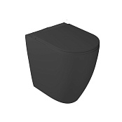 НАПОЛЬНЫЙ БЕЗОБОДКОВЫЙ УНИТАЗ GALASSIA DREAM С КРЫШКОЙ SOFT CLOSE, ЧЕРНЫЙ МАТОВЫЙ (7327NEMT+7330NEMT)