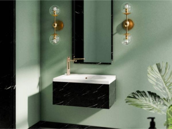 КЕРАМИЧЕСКАЯ ВСТРАИВАЕМАЯ РАКОВИНА 69 СМ MIRAGGIO TITANIA, ЧЕРНЫЙ (0000445)