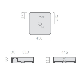 РАКОВИНА 45Х45 СМ GALASSIA SMART B, ПЕСОЧНЫЙ (7412SA)