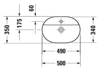 РАКОВИНА 50Х35 СМ DURAVIT LUV, БЕЛО-СЕРЫЙ (0380502300)