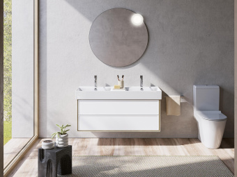 КЕРАМИЧЕСКАЯ ДВОЙНАЯ РАКОВИНА 120Х47 СМ CATALANO PREMIUM, BIANCO LUCIDO (112VPUPD00)