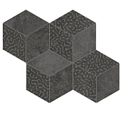 LEA CERAMICHE CONCRETO AND ZOOM CUBE MIX CONCRETO DARK NAT 35X30,5