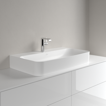 РАКОВИНА НАКЛАДНАЯ 80Х47 VILLEROY&BOCH FINION, STONE WHITE (41688LRW)