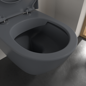 ПОДВЕСНОЙ БЕЗОБОДКОВЫЙ УНИТАЗ VILLEROY&BOCH SUBWAY 2.0, GRAPHITE (5614R0I4)