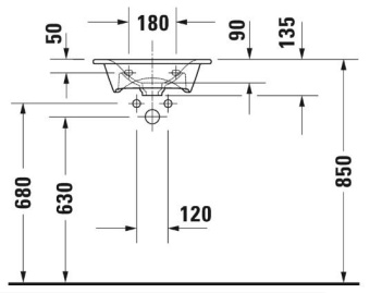РАКОВИНА 45Х32 СМ DURAVIT VIU, БЕЛЫЙ (0733450041)