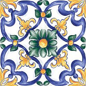 RAGNO AMURI DECORO MAIOLICA TAPPETO 3 GLOSSY RC8J 20X20