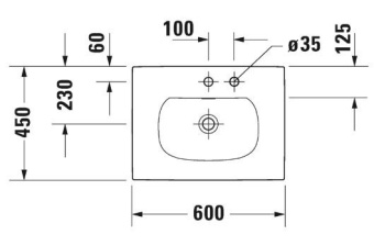 РАКОВИНА 60Х45 СМ DURAVIT VIU, БЕЛЫЙ (0385600000)