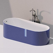 ВАННА ИЗ ИСКУССТВЕННОГО КАМНЯ ОТДЕЛЬНОСТОЯЩАЯ FLAMINIA OVAL BICOLOR 170Х70 СМ, WHITE-MARINE BLUE (OV170)