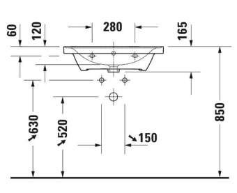 РАКОВИНА 65Х48СМ DURAVIT D-NEO, БЕЛЫЙ (2367650000)