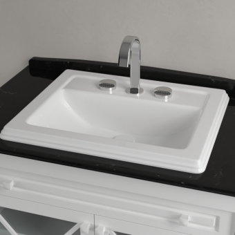 РАКОВИНА ВСТРАИВАЕМАЯ 63Х52,5 VILLEROY&BOCH HOMMAGE, PURE BLACK (7102A1R7)