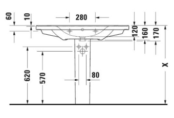 РАКОВИНА 100,5Х48 СМ DURAVIT D-NEO, БЕЛЫЙ (2367100060)