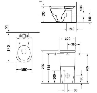 УНИТАЗ-КОМПАКТ DURAVIT STARCK 2 (0238090000)