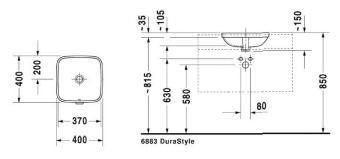 КЕРАМИЧЕСКАЯ РАКОВИНА 37 СМ DURAVIT DURASTYLE (0373370000)