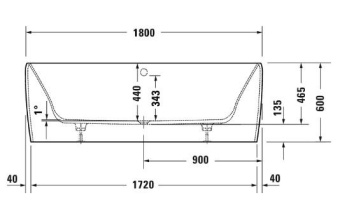 ВАННА КАМЕННАЯ DURAVIT QATEGO 180Х80 СМ, БЕЛАЯ (700615000000000)